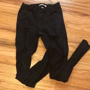 Charlotte Russe, 0, black ripped skinny jeans